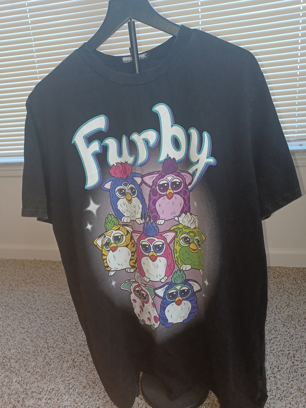 Dolls Kill Black Furby Graphic Tee with Multicolor Furbies